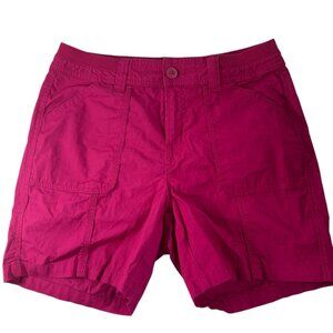 St Johns Bay Womens Shorts Size 4 Magenta Pink Style Casual Summer Stretch